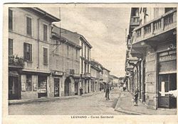 Corso Garibaldi verso piazza San Magno in una foto d'epoca.