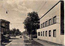 Corso Sempione angolo via Candiani nel 1950