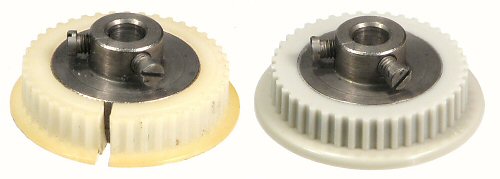 Nylon toothed pulley repair.